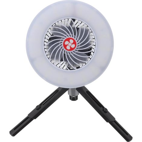 Ventilatore da campeggio portatile con luce LED, ventilatore da tenda alimentato da batteria ricaricabile da 1200 mAh, ventilatore da tenda multifunzionale con treppiede e magnete, per la casa (1/5)