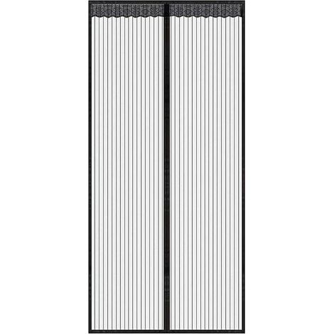 Schwarzer magnetischer Türvorhang, 120 x 210 cm, für Türen und Fenster, Schutz vor Mücken und Fliegen (1/4)