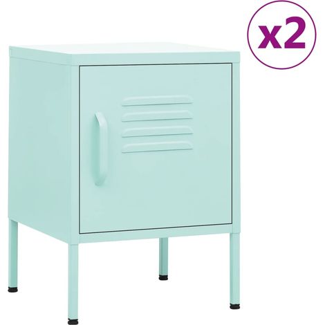 Nightstands 2 pcs Mint 35x35x51 cm Steel vidaXL