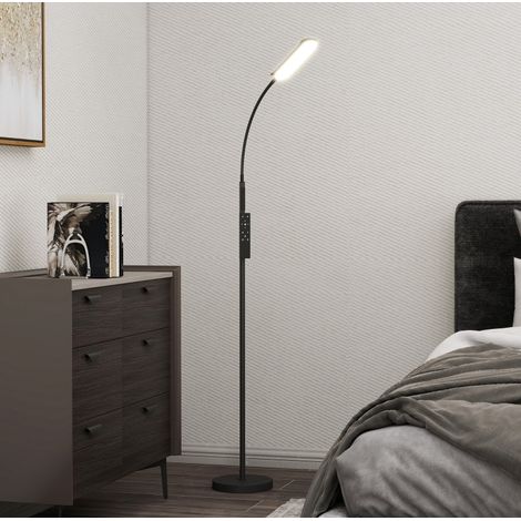 Dimmbarer LED-Stehleuchte aus schwarzem Stahl mit Fernbedienung – MEUBLIV (1/5)