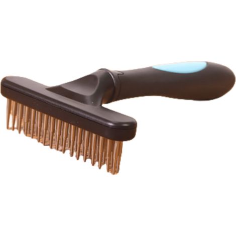 Peigne en forme de râteau pour retirer efficacement le sous-poil des chiens et des chats, couleur bleue (1/5)