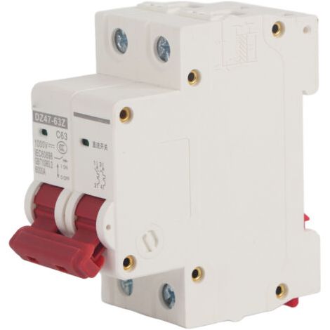 QORVA-Disjoncteur 2P basse tension 6000A capacité de coupure montage sur rail DIN 63A DC 1000V (1/5)