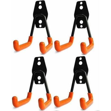 Garage hooks, garage storage hooks, steel wall hooks with non-slip coating, sturdy racks for hanging ladders, bicycles, and garden tools. MUMU (1/4)