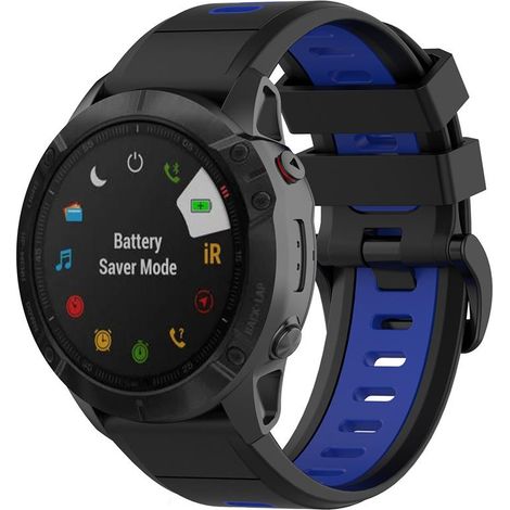 Bracelet de rechange compatible avec les montres Garmin Fenix 7X/Fenix 6X GPS/Fenix 6X PRO : bracelet en silicone de 26 mm avec système de fixation rapide et outil inclus.