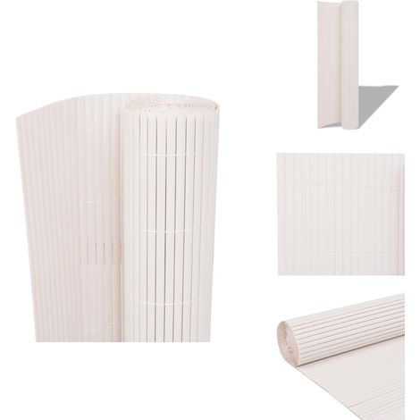 Gartenzaun Doppelseitig 90 x 300 cm Weiß - Gartenzaun - PVC-Zaun - Weisser Zaun - Sichtschutz - Balkonschutz (1/5)