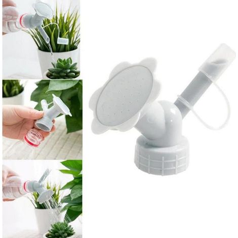 Ugello per irrigazione 2 in 1 in plastica grigia per bottiglia d'acqua e piante (1/5)