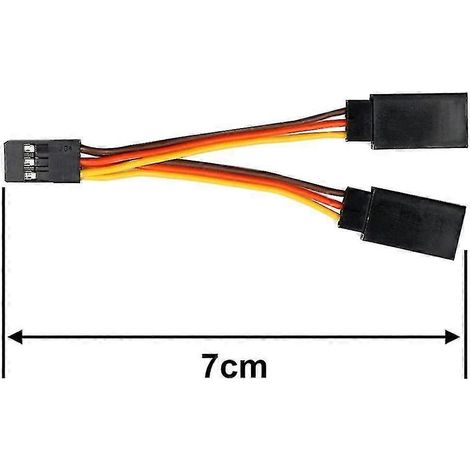 5 piezas Servo estilo Jr/Futaba 1 a 2 Cables de arnés en Y Cable divisor Macho a Hembra Cable de extensión Edición Wir 0617