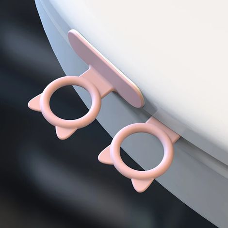 (rose) Rehausseur de siège de toilette multifonction - Dispositif de levage pour siège de toilette - Évite de toucher la poignée du couvercle - Accessoire WC en forme d'anneau (1/5)