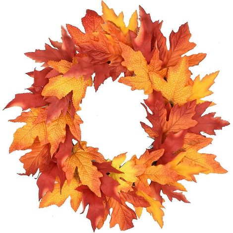 Ahornblattkranz für Halloween, 19,6 cm, Herbstlicher Türkranz, Herbstliche Girlande (1/5)