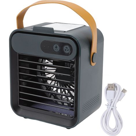 Climatiseur de bureau mini 3 vitesses vent fort mobile multifonction rafraîchisseur d'air avec support téléphone miroir pour maison vert (1/5)