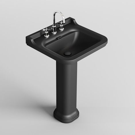 Colonne céramique pour lavabo noir mat WALDORF - CRISTINA ONDYNA WD417013 (1/2)