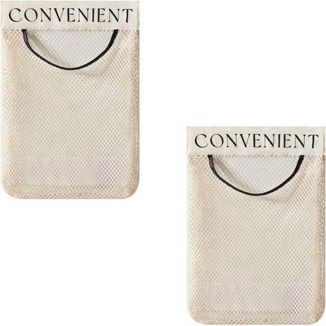 Lntyq 2 Pièces Sacs à Ordures en Filet Sacs de Rangement en Maille Support de Sac Poubelle Suspendu Pochette en Maille à Duspendre Sac à Ordures Suspendu pour la Maison et la Cuisine (1/5)