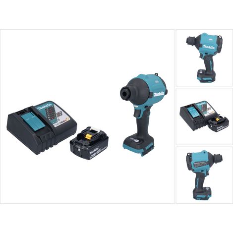 Makita DAS180RT1 18V Soplador de polvo sin cable y sin escobillas + 1x Batería 5.0Ah + Cargador