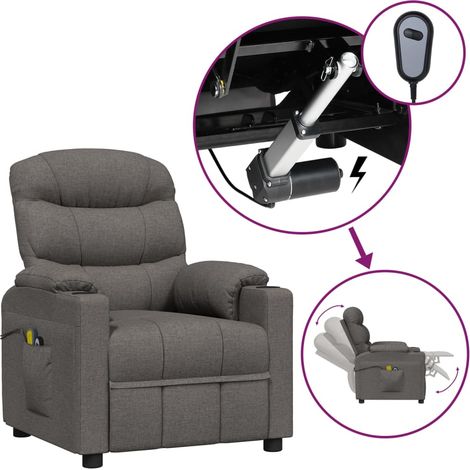 Fauteuil de Salon,Chaise,Fauteuil électrique de massage Gris foncé Tissu CFW937805 (1/5)