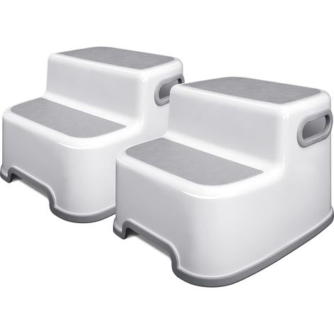 Tabouret pour Enfants Marche Pieds Enfant Antidérapant en Deux étapes avec Poignée Tabouret Rehausseur pour Tout-Petits Convient Aux Enfants de Plus de 18 Mois(Paquet de 2) (1/5)