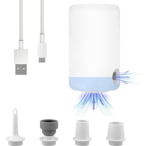 Pompe électrique pour Sac de Rangement sous Vide, 1500mAh Pompe à air Portable, Pompe à air électrique 20W pour Matelas Gonflable, pataugeoire, Jouet de Plage, Pompe à air Rechargeable (1/3)