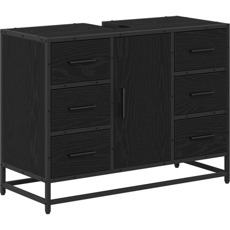 Maison Exclusive - Badezimmerschrank mit Tür Schwarz Eichen-Optik