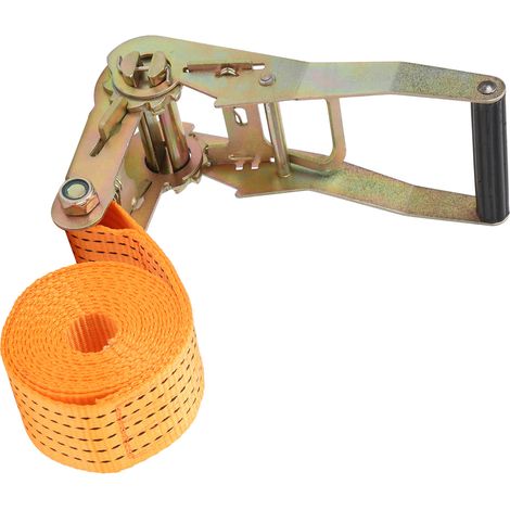 Sangles d'arrimage à cliquet, charge de travail de 500 kg (1102 lb), résistance à la rupture de 800 kg (1764 lb), sangle d'arrimage robuste pour chargement, 3 m / 9,8 pi (1/5)