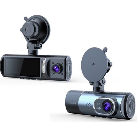 12-Zoll-Smart-Rückspiegel mit 4K+1080P-Auflösung und WLAN – Duale Frontkamera (4K Ultra HD) und Rückkamera (1080P Full HD), verbesserte Nachtsicht, Touchscreen, Loop-Aufnahme und Parküberwachung – Wei