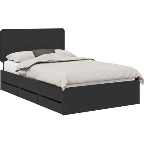 Maison Exclusive - Bettrahmen mit Schubladen Schwarz 120 x 190 cm