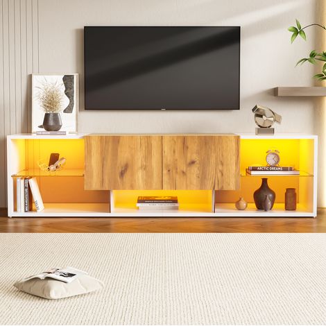 mobile tv 160x40x42 LED con cassetti bianco moderno OKMYHOME (1/5)