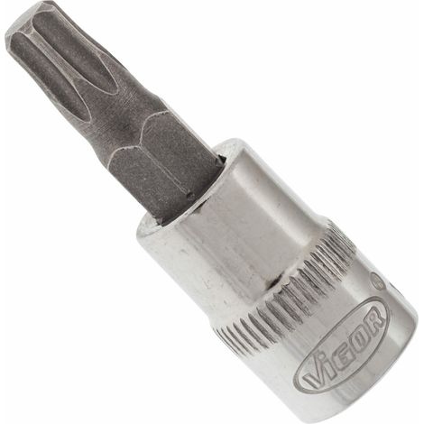 VIGOR Innenvierkant Antrieb 6,3 = 1/4 Zoll TX Schraubendreher-Einsatz Innen TX Profil V2446N ∙ Vierkant hohl 6,3 mm (1/4 Zoll) ∙ Innen TX Profil ∙ T 30 ∙ Gesamtlänge: 38 mm (1/4)