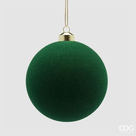 EDG Enzo De Gasperi Palline di Natale in Velluto Dark Green Ø12 cm – Set 4 Pezzi (1/2)
