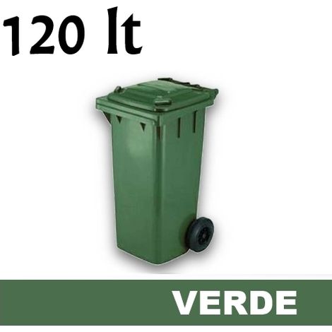 Cassonetto/Pattumiera/Contenitore/Bidone per raccolta rifiuti uso esterno 120lt Verde