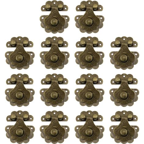 Loquet antique pour boîte en bois, serrure coffret à bijoux, 14 (1/5)