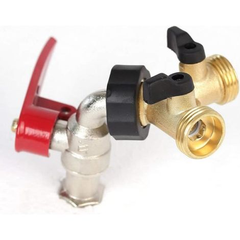 Distributeur Y - 2 Voies - Filetage Intérieur 3/4 Pouces - Filetages Mâles 3/4 Pouces - Pour Machine À Laver Filtre À Eau Réservoir - 1 Pièce (1/4)