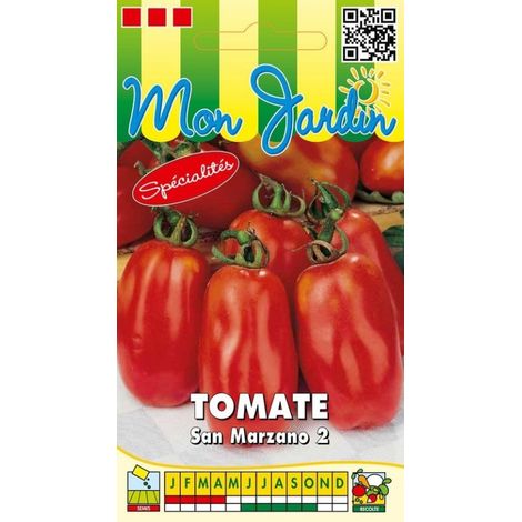 Tomate San Marzano 0,5g – Semis en février-mars – Fruits allongés 9-10 cm – Résistance à l’éclatement et aux maladies – Graines Bocquet (1/2)