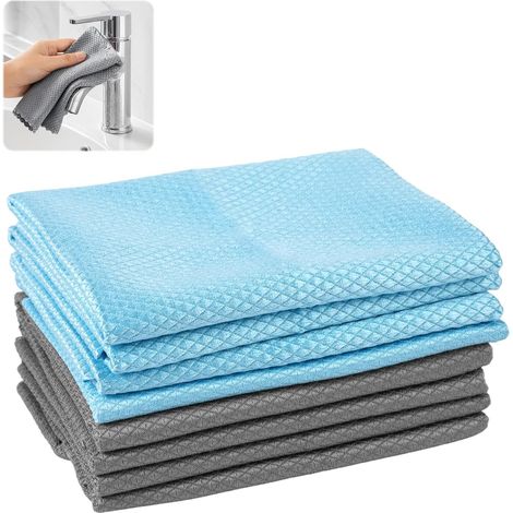 Lot de 8 Chiffon Magique Vitre sans, Vaisselle Cuisine Menage Voiture Chiffon Vitre Sans Trace, Facile à Nettoyer à Sec et Humide, 40x30 CM Réutilisable Chiffons Microfibre,Lavable (1/5)