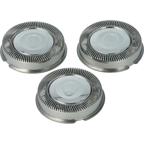 vhbw 3x cabezales de repuesto compatible con Philips HS660, HS708, HS925 máquina de afeitar, plata
