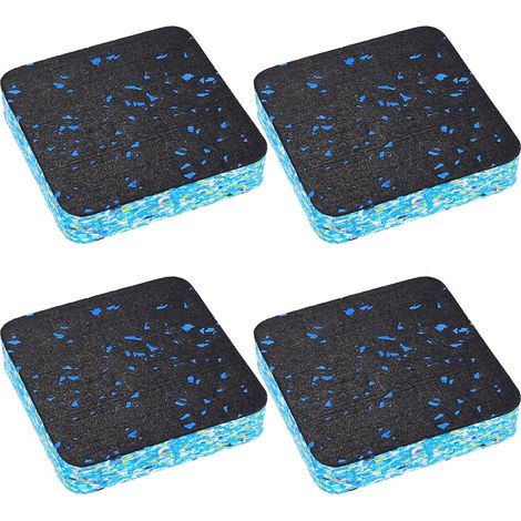 Cuscinetti fonoassorbenti per zoccolo della lavatrice, set da 4, tappetino antivibrazione, 10 x 10 x 2 cm, per lavatrice, asciugatrice e attrezzature fitness, gomma di alta qualità, antiscivolo e risp