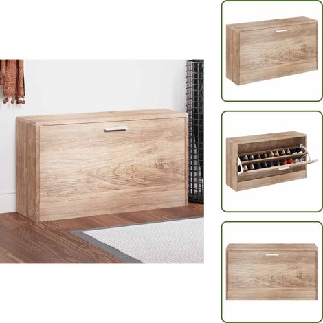 Mueble de almacenamiento - vidaXL Banco zapatero de color roble 80x24x45 cm - Banco de almacenamiento