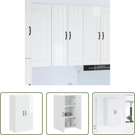 vidaXL Küchenschrank Holzwerkstoff - Küchenschrank Hochglanz Weiß 60 x 31 x 100 cm Holzwerkstoff (1/5)