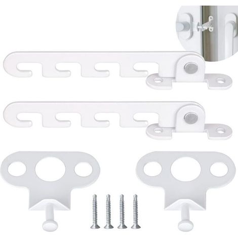 Entrebilleur de Fentre Battant 2 pièces Restricteur de Fentre, Loquets de Fentre avec 4 Vis, Verrou de Fentre Serrure de Fentre l\'preuve pour Rgler l\'ouverture de la Fentre (Blanc) (1/4)