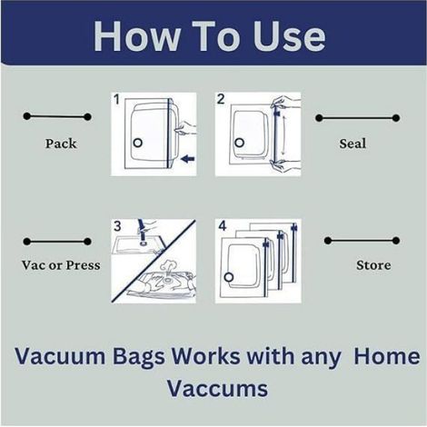 10pcs sacs sous vide – Compression 80% hermétique – pour couettes et vêtements – 60x80 cm (1/5)