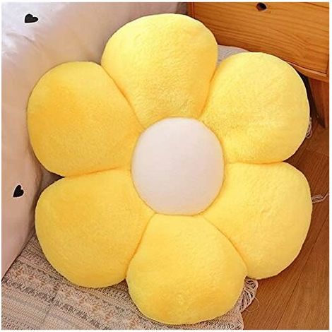 Coussins de Chaise Forme de Fleur (30x30cm,B. Jaune), Coussin en Peluche Douce Duveteux Tatami Oreiller pour Siège, Canapé, Jardin, Salon Intérieur Décoration de Chambre des Enfants (1/5)