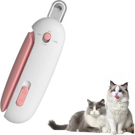 Coupe-griffes réglable pour chats, coupe-griffes rond avec compartiment à poussière, outil de toilettage sûr (rose) (1/5)
