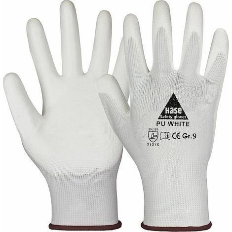 Hase Montagehandschuhe Weiß Größe 6, Polyester 10 Stk (1/2)