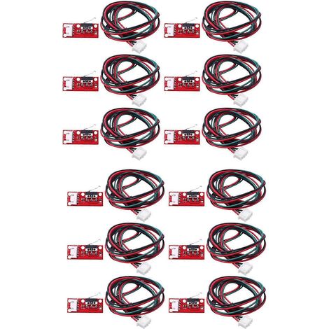 12 piezas de interruptor de final de carrera mecánico, módulo de interruptor de presión para impresora 3D Makerbot Prusa Mendel Reprap CNC Arduino Mega()