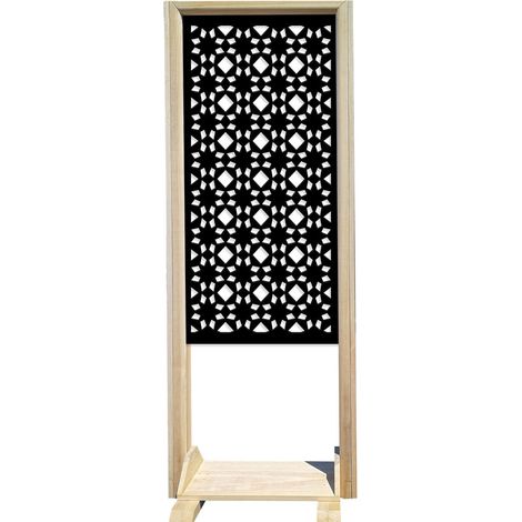 PSYCHEDELIC - Separè - Paravento modulabile - 70x190cm - in Legno e PVC Nero (1/3)