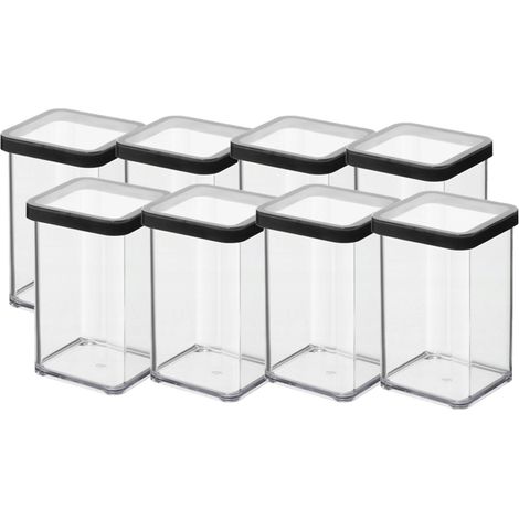 Boîtes alimentaires carrées 8x1L LOFT noires ROTHO