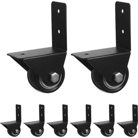 Lot de 8 roulettes latérales noires pour portes de meubles (1/5)