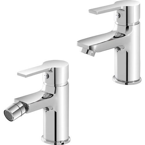 Set miscelatori lavabo e bidet cromati con piletta automatica Prima (1/5)