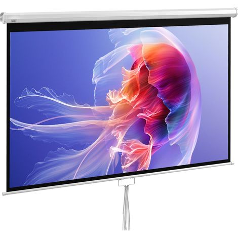 Écran de projection TV et Home Cinema de 100 Pouces vidéo projecteur 16:9 4K HD, fixation mural ou plafond