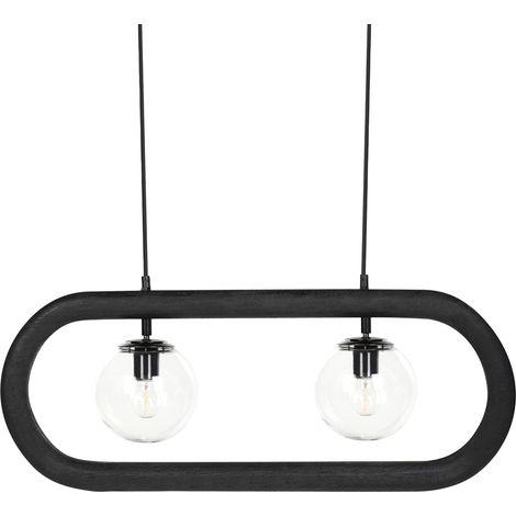 Lámpara colgante de madera de mango negro iluminación del hogar hecha a mano Ayensu