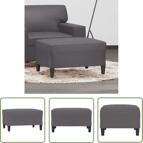 The Living Store Fußhocker Grau 70x55x41 cm Kunstleder - Sitzsack - Hocker - Fußhocker - Grau - Kunstleder (1/5)