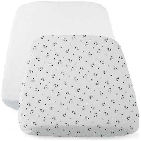 Chicco Set 2pz Lenzuola con Angoli per Culla Next2Me - 50x83cm - Panda (1/2)